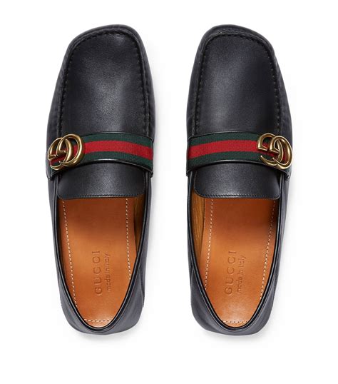 mens gucci driver leather|gucci driving loafers men.